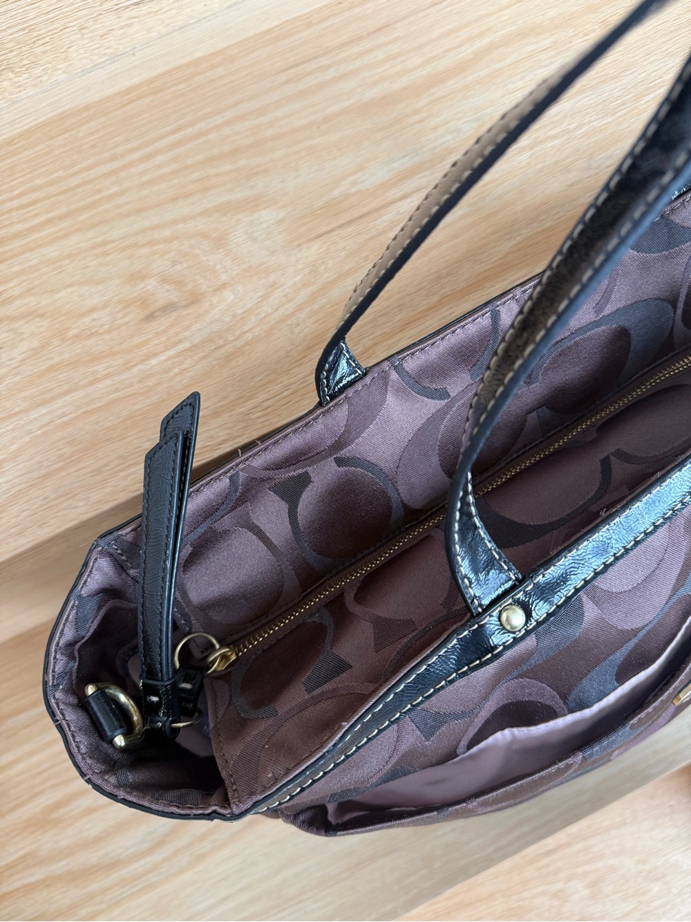 Authentic Coach Brown Signature Tote Bag - Picture 3 of 16